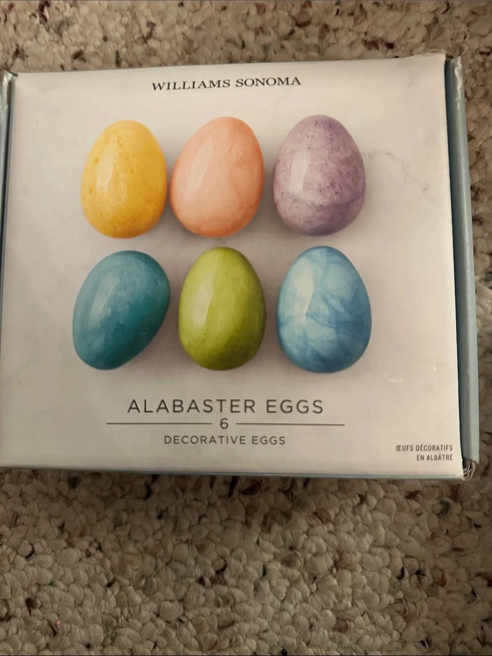 Decorative Pastel alabaster Egg Set - Multi-Color